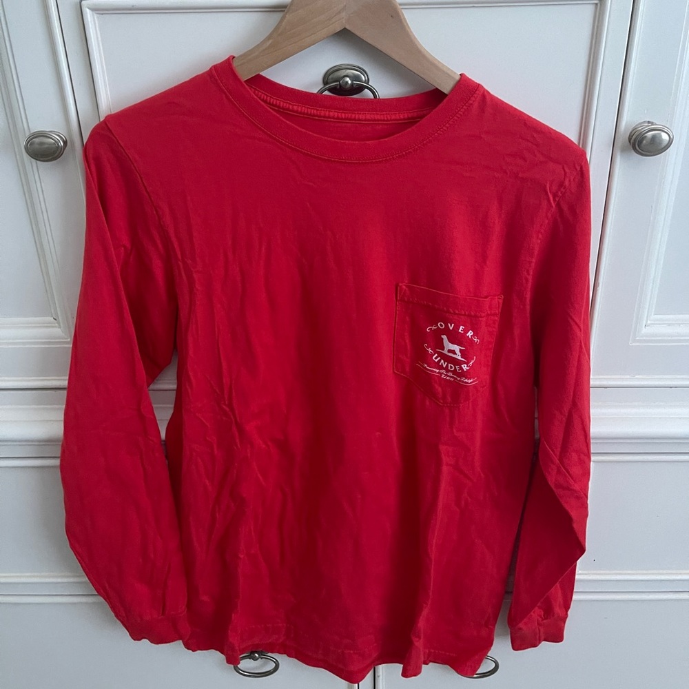 over under red long sleeve shirt